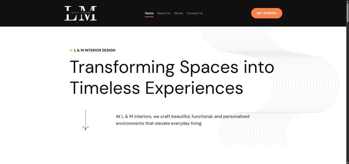 L & M Interiors website screenshot